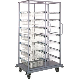 Quantum® Partition Store Double Bay Cart with Wire Shelves 44