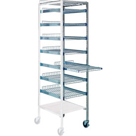 Quantum® Partition Store Double Bay Cart with Wire Shelves 44