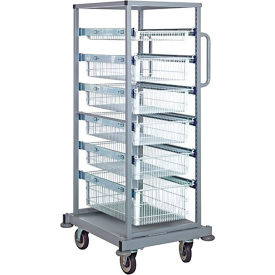 Quantum® Partition Store Single Bay Cart with Wire Baskets 25