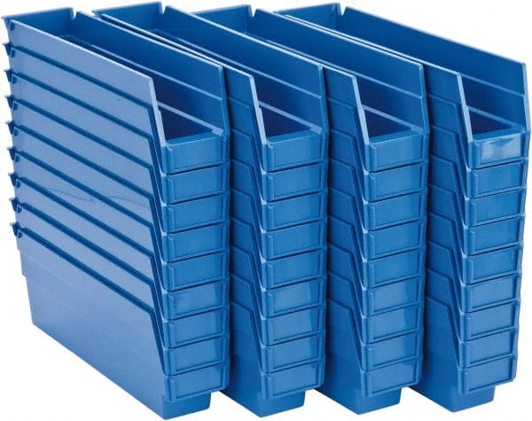 Plastic Hopper Shelf Bin: Blue MPN:QSB100BLCS - Pkg Qty 36