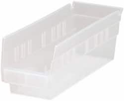 Plastic Hopper Shelf Bin: Clear MPN:QSB101CLCS - Pkg Qty 36