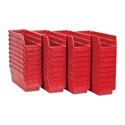 Plastic Hopper Shelf Bin: Red MPN:QSB101RDCS - Pkg Qty 36