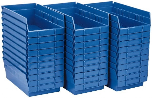 Plastic Hopper Shelf Bin: Blue MPN:QSB102BLCS - Pkg Qty 30