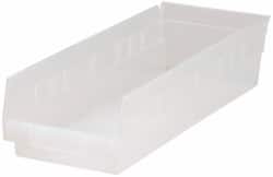 Plastic Hopper Shelf Bin: Clear MPN:QSB104CLCS - Pkg Qty 20