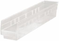 Plastic Hopper Shelf Bin: Clear MPN:QSB105CLCS - Pkg Qty 16