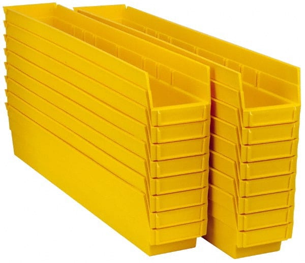 Plastic Hopper Shelf Bin: Yellow MPN:QSB105YLCS - Pkg Qty 16