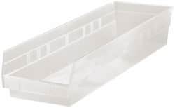 Plastic Hopper Shelf Bin: Clear MPN:QSB106CLCS - Pkg Qty 8
