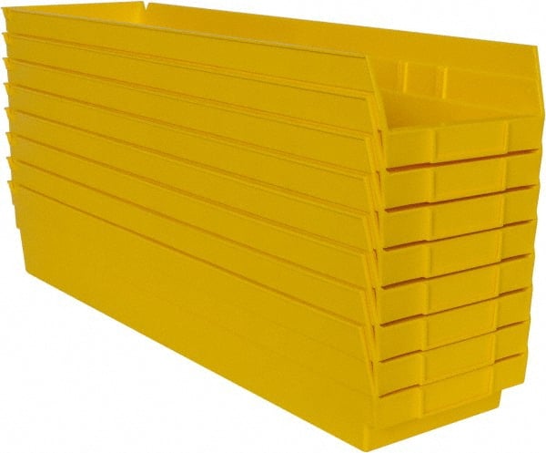 Plastic Hopper Shelf Bin: Yellow MPN:QSB106YLCS - Pkg Qty 8