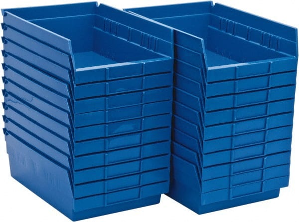 Plastic Hopper Shelf Bin: Blue MPN:QSB107BLCS - Pkg Qty 20