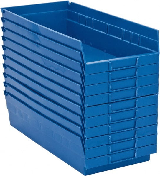 Plastic Hopper Shelf Bin: Blue MPN:QSB108BLCS - Pkg Qty 10