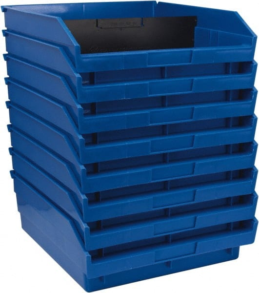 Plastic Hopper Shelf Bin: Blue MPN:QSB109BLCS - Pkg Qty 8