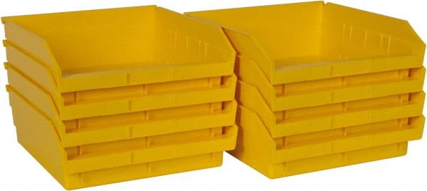 Plastic Hopper Shelf Bin: Yellow MPN:QSB109YLCS - Pkg Qty 8
