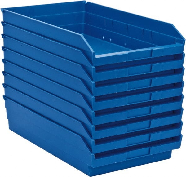 Plastic Hopper Shelf Bin: Blue MPN:QSB110BLCS - Pkg Qty 8