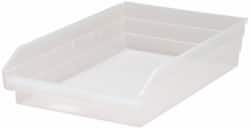 Plastic Hopper Shelf Bin: Clear MPN:QSB110CLCS - Pkg Qty 8