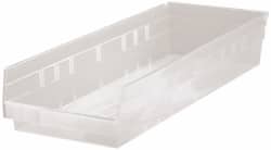Plastic Hopper Shelf Bin: Clear MPN:QSB114CLCS - Pkg Qty 6