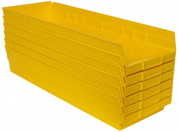 Plastic Hopper Shelf Bin: Yellow MPN:QSB114YLCS - Pkg Qty 6