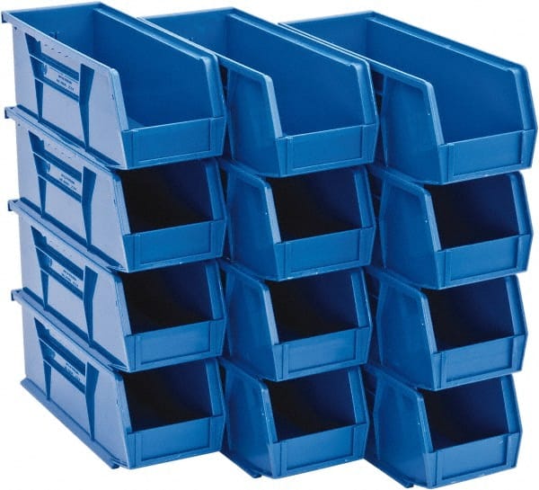 Plastic Hopper Stacking Bin: Blue MPN:QUS224BLCS - Pkg Qty 12
