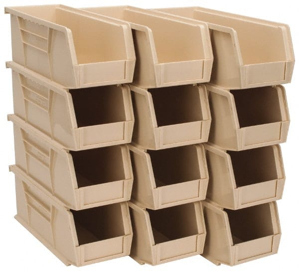 Plastic Hopper Stacking Bin: Ivory MPN:QUS224IVCS - Pkg Qty 12