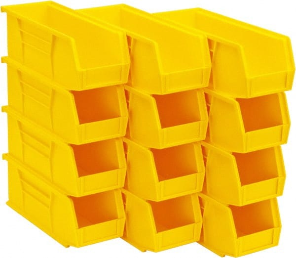 Plastic Hopper Stacking Bin: Yellow MPN:QUS224YLCS - Pkg Qty 12