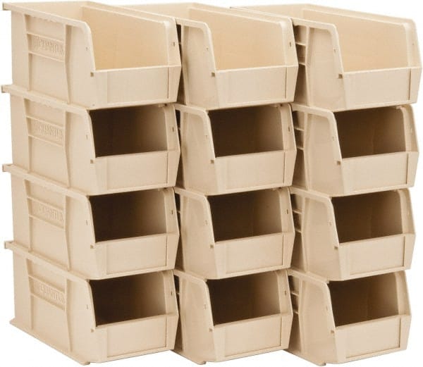 Plastic Hopper Stacking Bin: Ivory MPN:QUS230IVCS - Pkg Qty 12