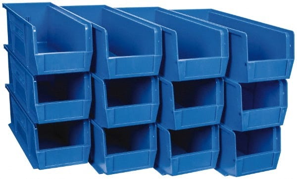 Plastic Hopper Stacking Bin: Blue MPN:QUS234BLCS - Pkg Qty 12