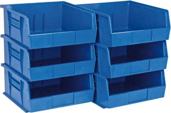 Plastic Hopper Stacking Bin: Blue MPN:QUS235BLCS - Pkg Qty 6