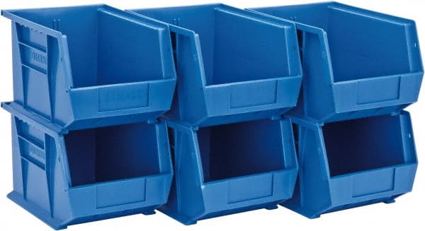 Plastic Hopper Stacking Bin: Blue MPN:QUS239BLCS - Pkg Qty 6
