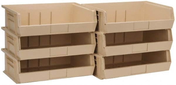 Plastic Hopper Stacking Bin: Ivory MPN:QUS245IVCS - Pkg Qty 6