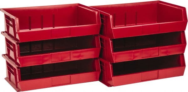 Plastic Hopper Stacking Bin: Red MPN:QUS245RDCS - Pkg Qty 6