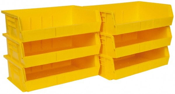 Plastic Hopper Stacking Bin: Yellow MPN:QUS245YLCS - Pkg Qty 6