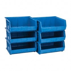 Plastic Hopper Stacking Bin: Blue MPN:QUS250BLCS - Pkg Qty 6