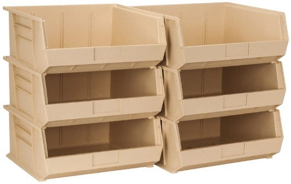 Plastic Hopper Stacking Bin: Ivory MPN:QUS250IVCS - Pkg Qty 6