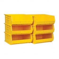 Plastic Hopper Stacking Bin: Yellow MPN:QUS250YLCS - Pkg Qty 6