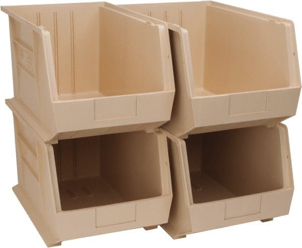Plastic Hopper Stacking Bin: Ivory MPN:QUS260IVCS - Pkg Qty 4
