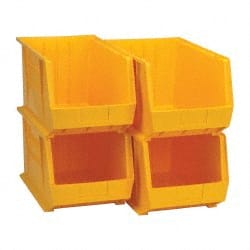 Plastic Hopper Stacking Bin: Yellow MPN:QUS260YLCS - Pkg Qty 4