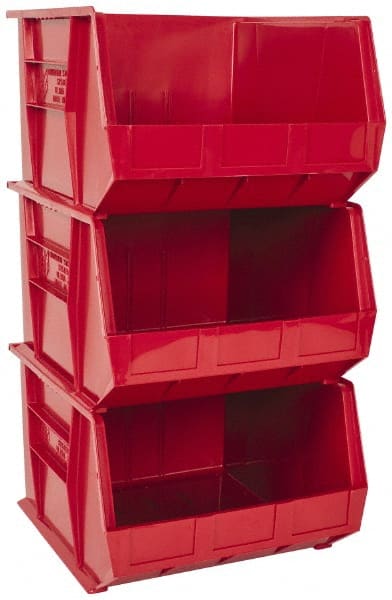 Plastic Hopper Stacking Bin: Red MPN:QUS270RDCS - Pkg Qty 3
