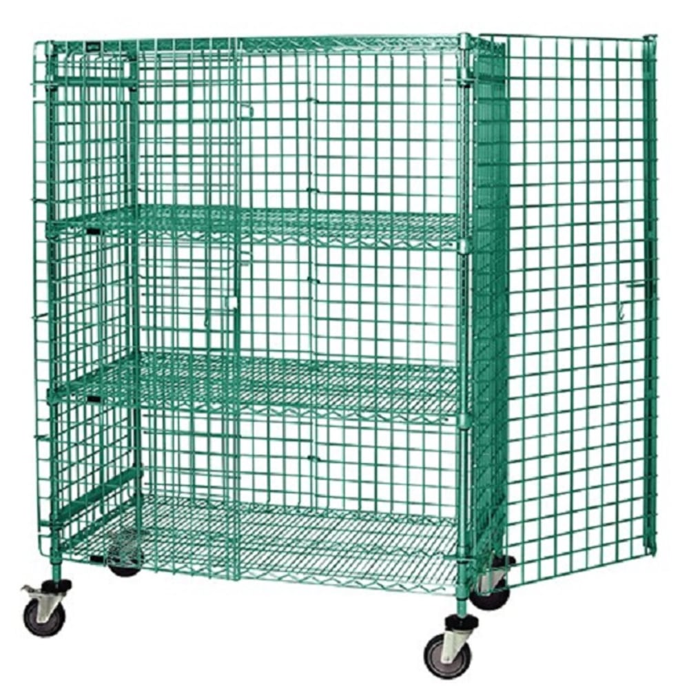 Quantum Proform Epoxy Stem 3-Level Security Cage, 69inH x 36inW x 24inD, Green MPN:M2436-69SECP-2