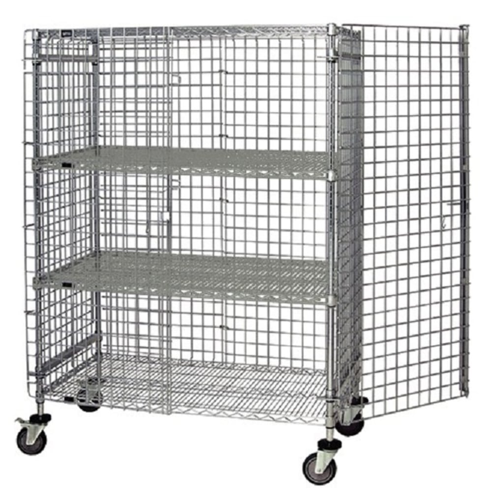 Quantum 2-Shelf Stem Caster Security Cart, 24in x 60in x 69in, Silver MPN:M2460-69SEC