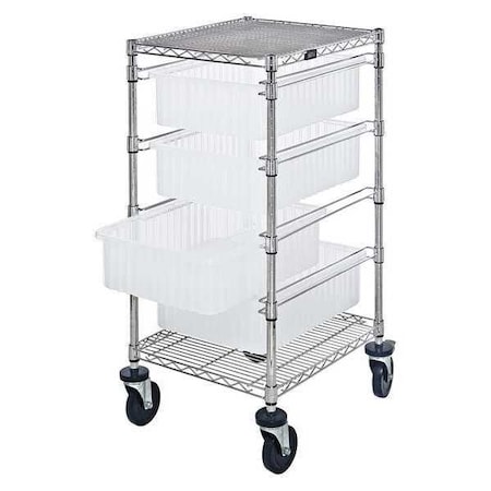 Vertical Rack-Style Compartmentable Bin Cart, 21