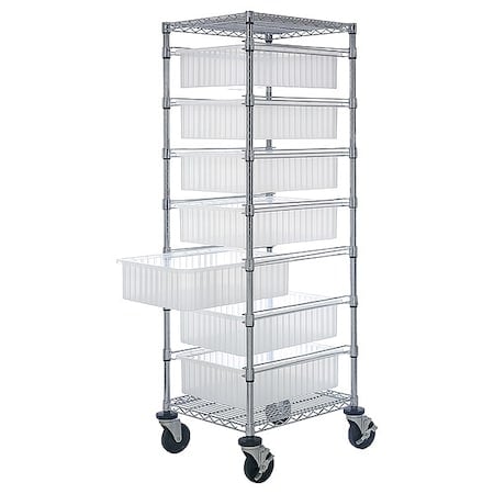 Bin Cart, 1, 200 lb Load Capacity, 24 in Overall L, 69 in Overall H, 21 in Overall W MPN:BC212469M1CL