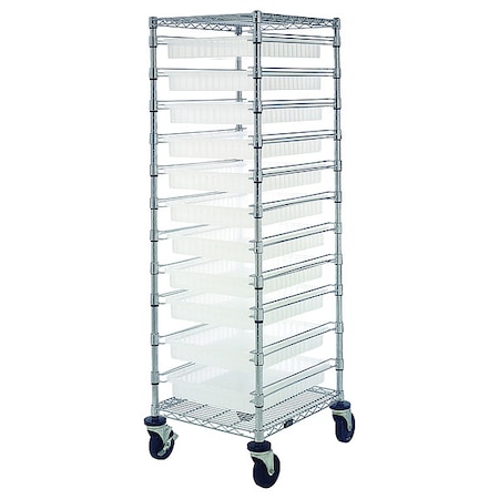 Bin Cart, 1, 200 lb Load Capacity, 24 in Overall L, 69 in Overall H, 21 in Overall W MPN:BC212469M2CL