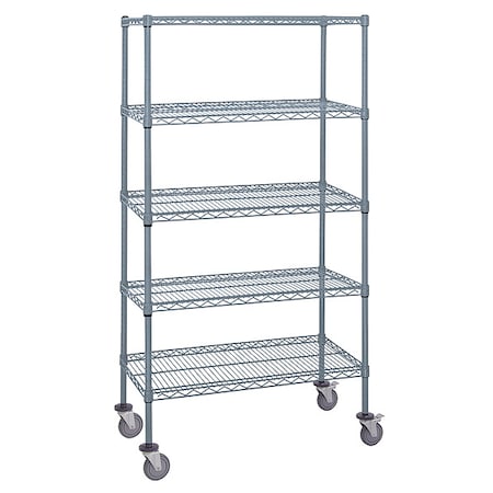 Mobile Stem Caster Cart, Gray, 5 Shelves MPN:M2436GY46-5