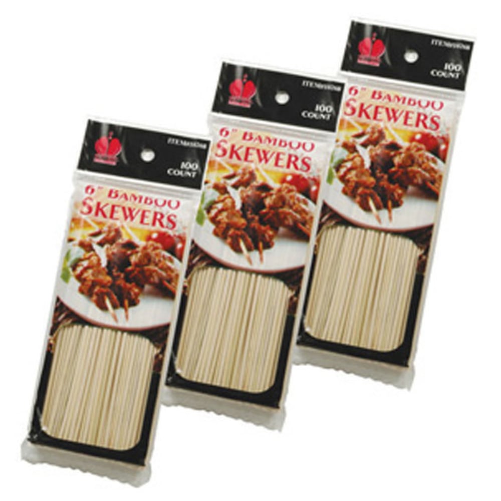 Primeware Bamboo Skewers, 6in, Natural, Carton Of 1, 500 MPN:10266