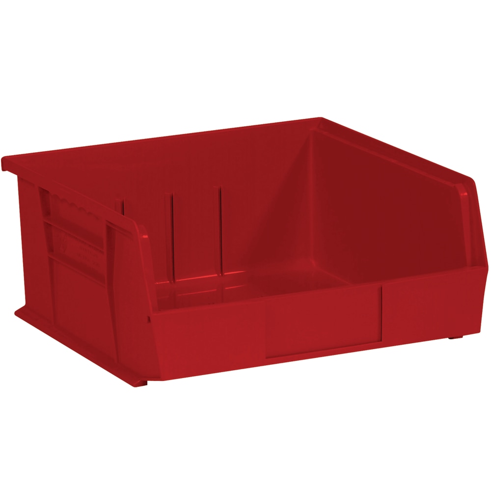 Partners Brand Plastic Stack & Hang Bin Storage Boxes, Small Size, 5in x 11in x 10 7/8in, Red, Case Of 6 MPN:BINP1111R