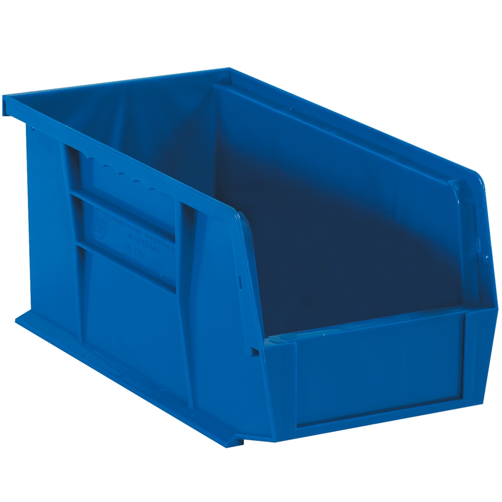 Partners Brand Plastic Stack & Hang Bin Boxes, Medium Size, 14 3/4in x 8 1/4in x 7in, Blue, Pack Of 12 MPN:BINP1487B