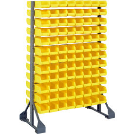 Quantum QRU-12D-220-192 Double Sided 12 Rail Unit With 192 QUS220 Ultra Stack & Hang Bins Yellow QRU-12D-220-192YL