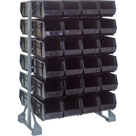 Quantum QRU-12D-240-48 Double Sided 12 Rail Unit With 48 QUS240 Ultra Stack & Hang Bins Black QRU-12D-240-48BK