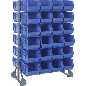Quantum QRU-12D-240-48 Double Sided 12 Rail Unit With 48 QUS240 Ultra Stack & Hang Bins Blue QRU-12D-240-48BL