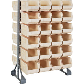 Quantum QRU-12D-240-48 Double Sided 12 Rail Unit With 48 QUS240 Ultra Stack & Hang Bins Ivory QRU-12D-240-48IV