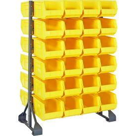 Quantum QRU-12D-240-48 Double Sided 12 Rail Unit With 48 QUS240 Ultra Stack & Hang Bins Yellow QRU-12D-240-48YL